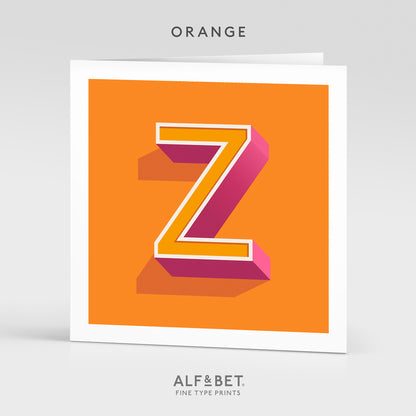 Alphabet Birthday Card - Letter Z