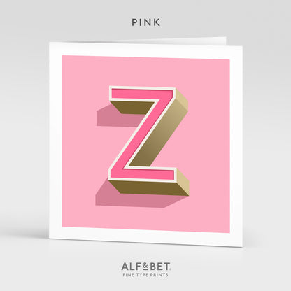 Alphabet Birthday Card - Letter Z