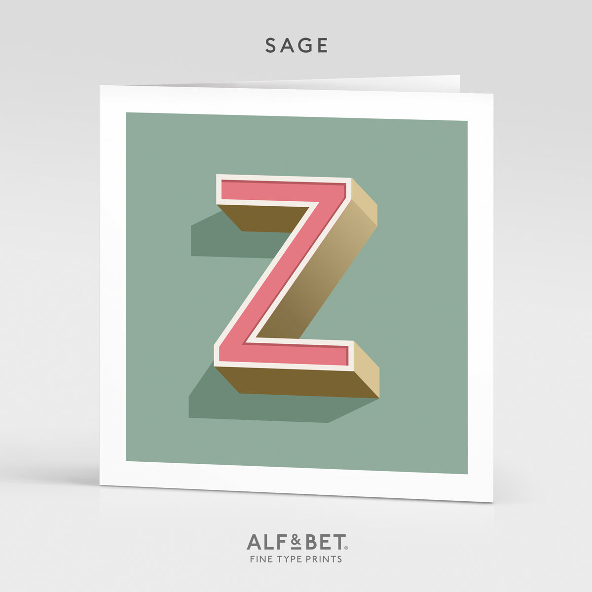 Alphabet Birthday Card - Letter Z