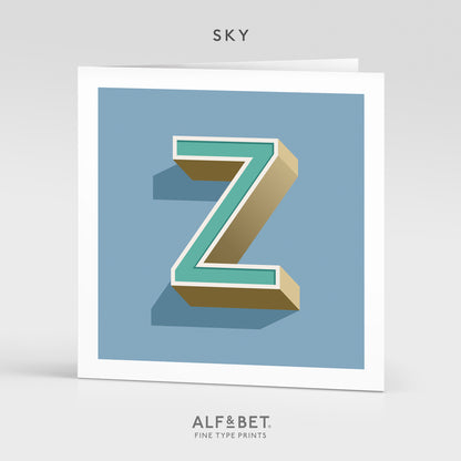 Alphabet Birthday Card - Letter Z