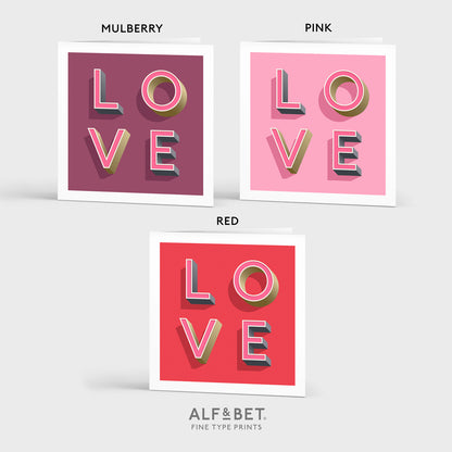 LOVE Pink Valentine’s Day Card