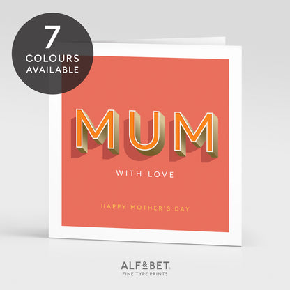 Personalised Mother’s Day Card - Classic Colours