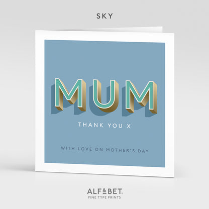 Personalised Mother’s Day Card - Classic Colours