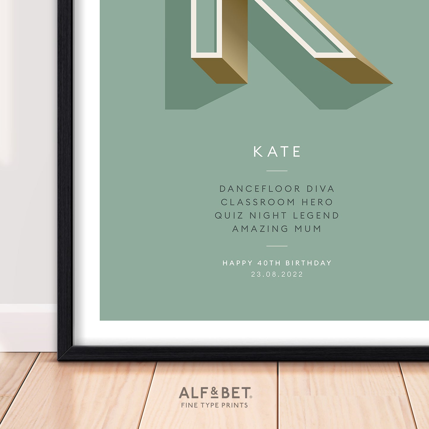 What4things Personalised name and occasion print Classic colours