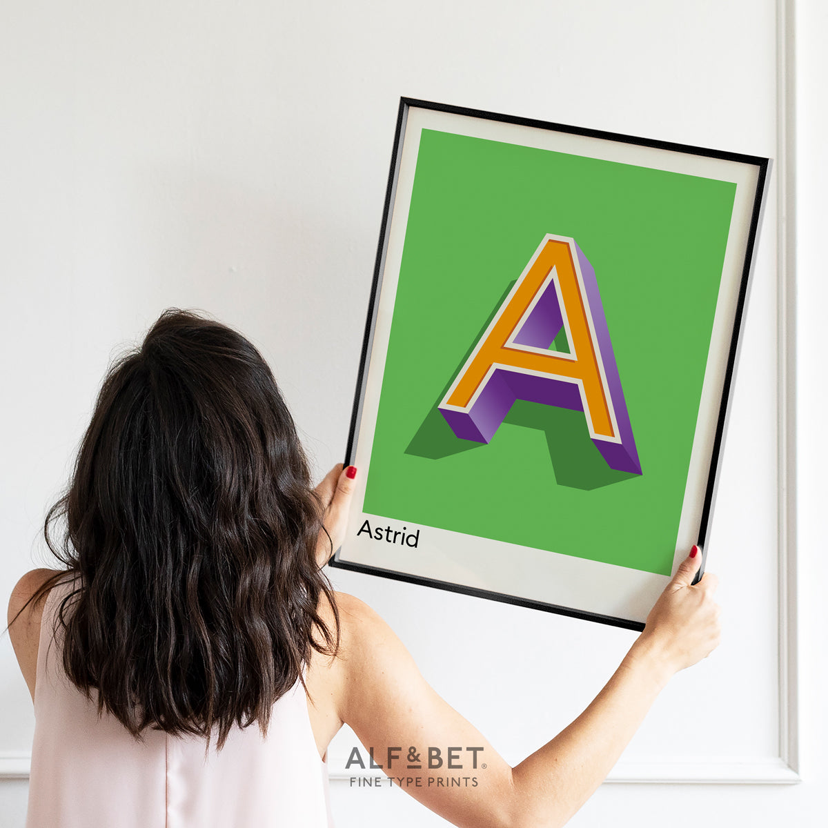 Green Personalised Name and Letter Print letter A