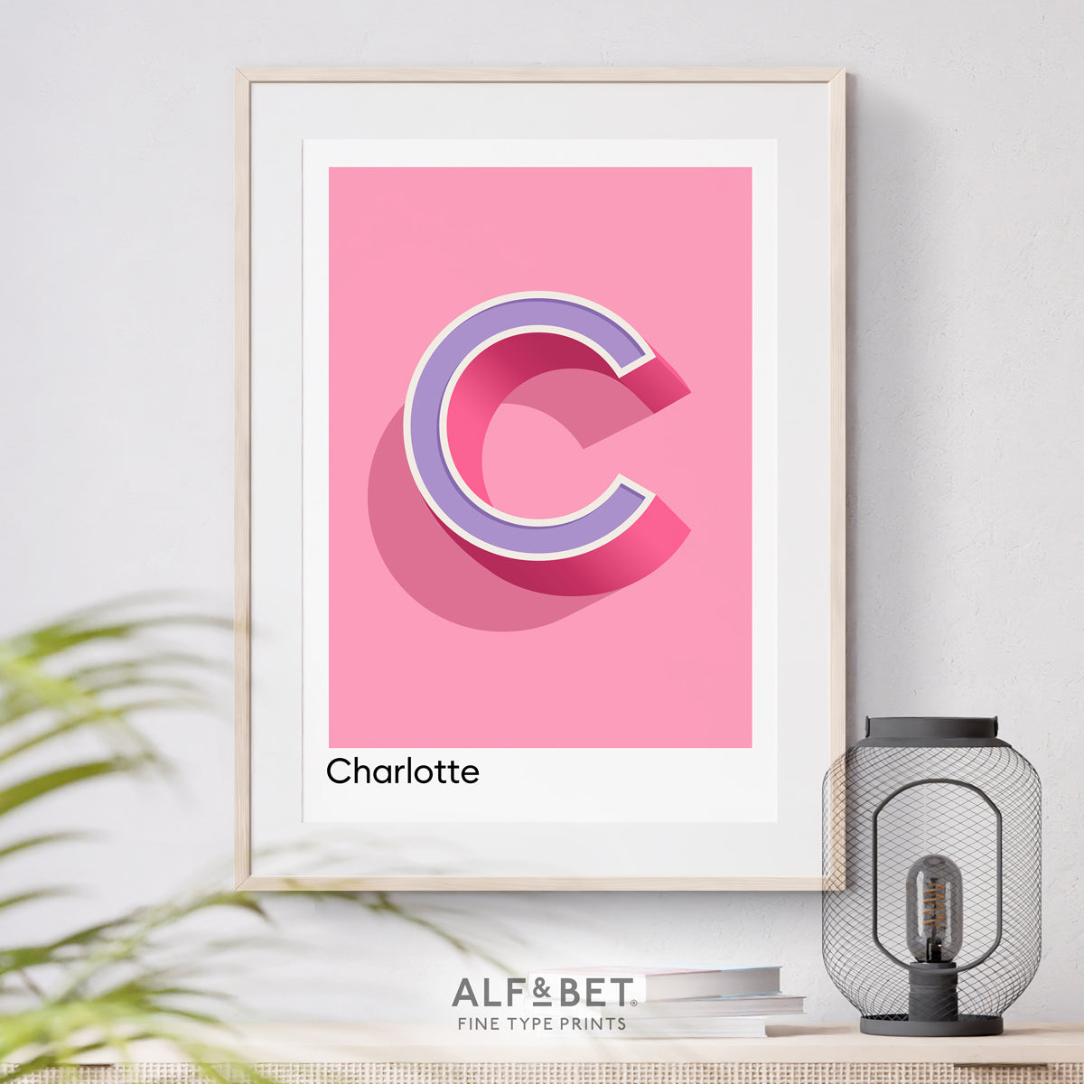 Pink Personalised Name and Letter Print