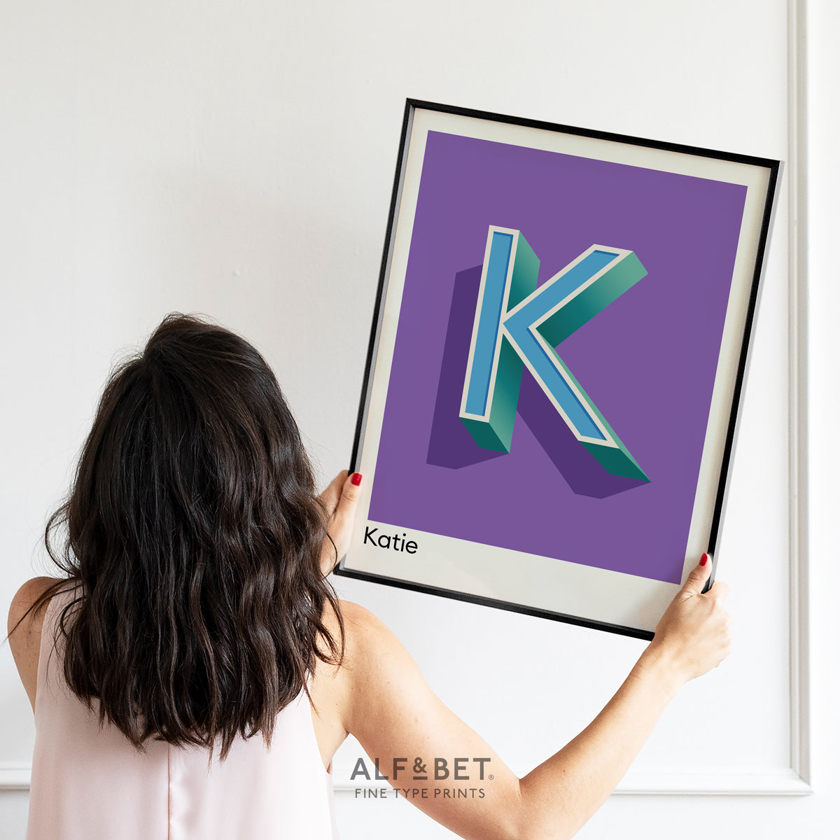 Purple Personalised Name and Letter Print