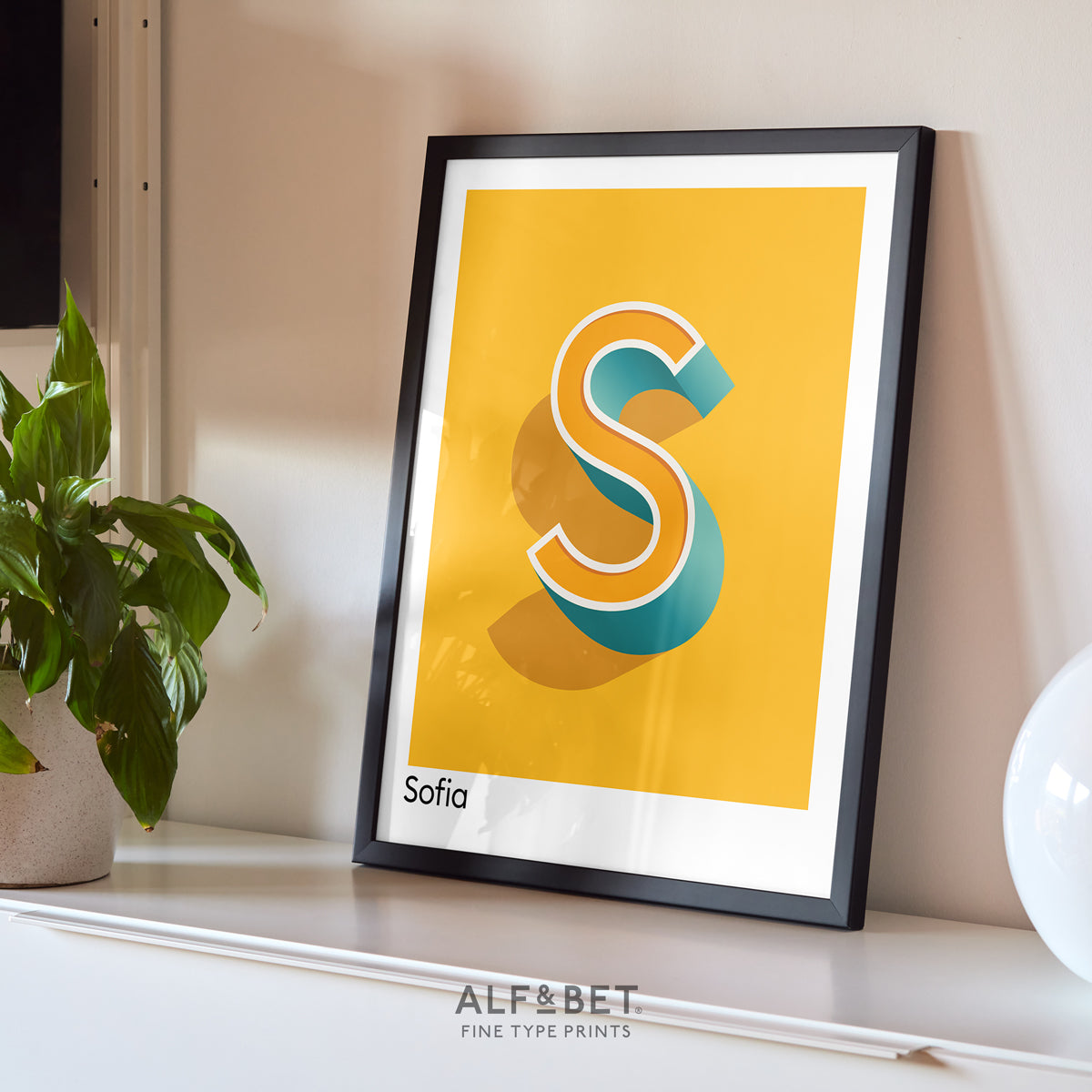 Yellow Personalised Name and Letter Print