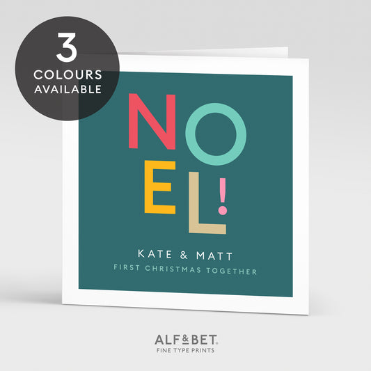 Personalised Christmas Greeting Card - Noel from Alf and Bet.