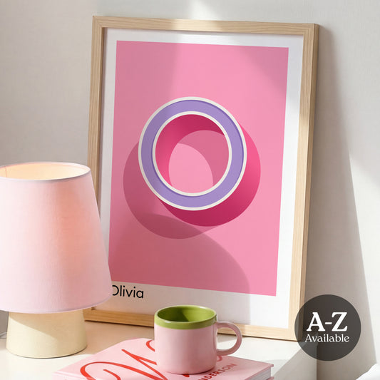 Pink Personalised Name and Letter Print