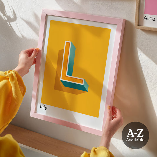 Yellow Personalised Name and Letter Print