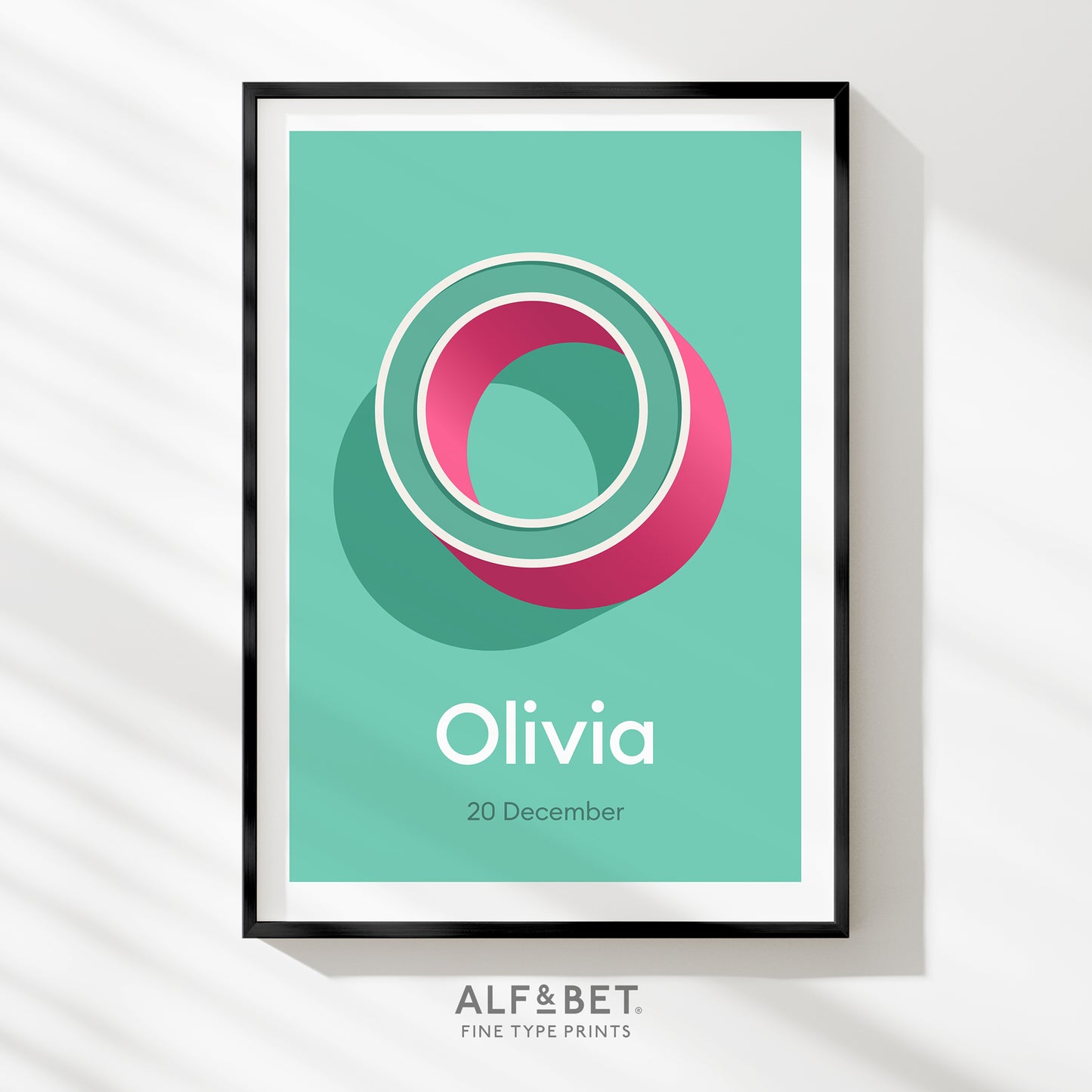 Mint Green Personalised Name Print with Date