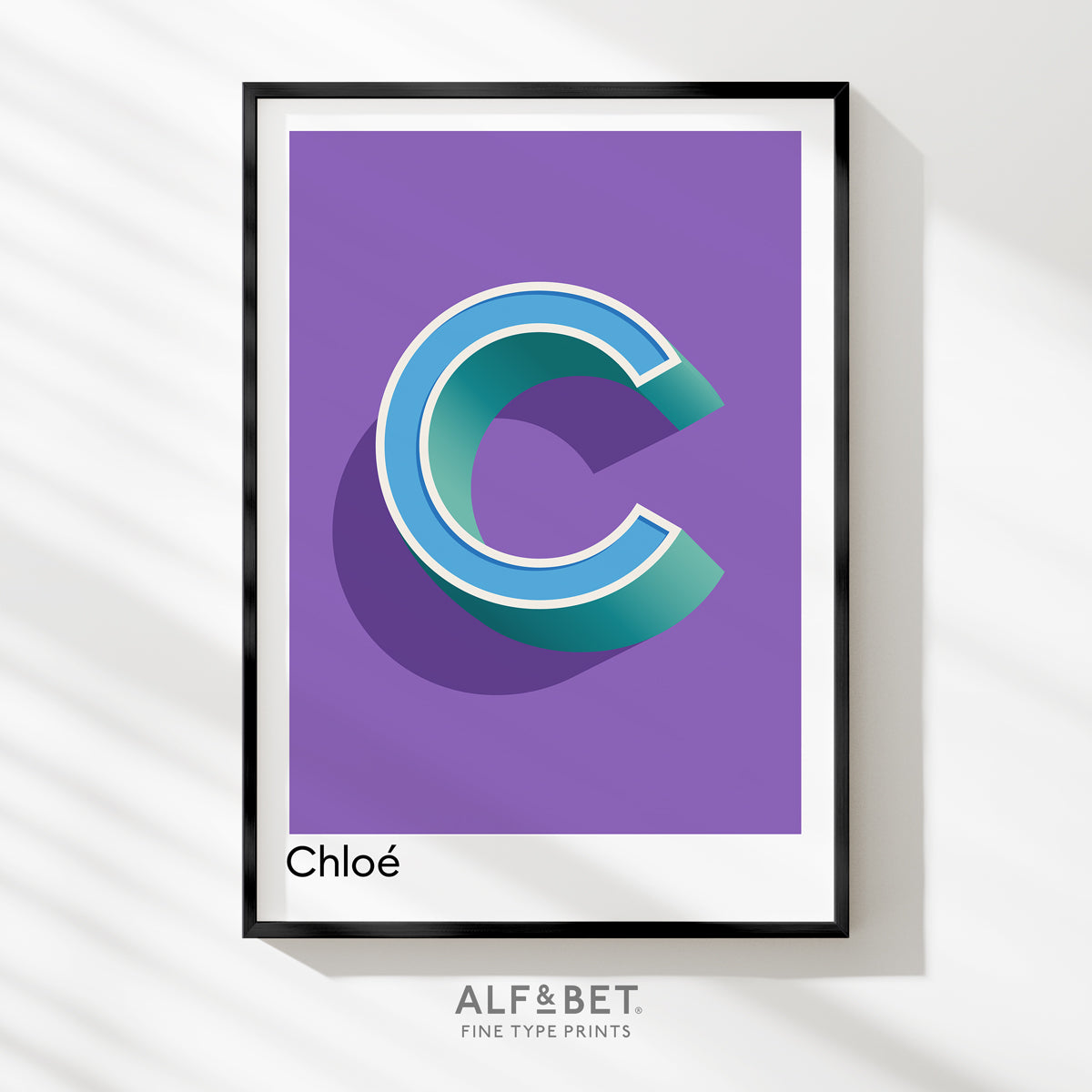 Purple Personalised Name and Letter Print