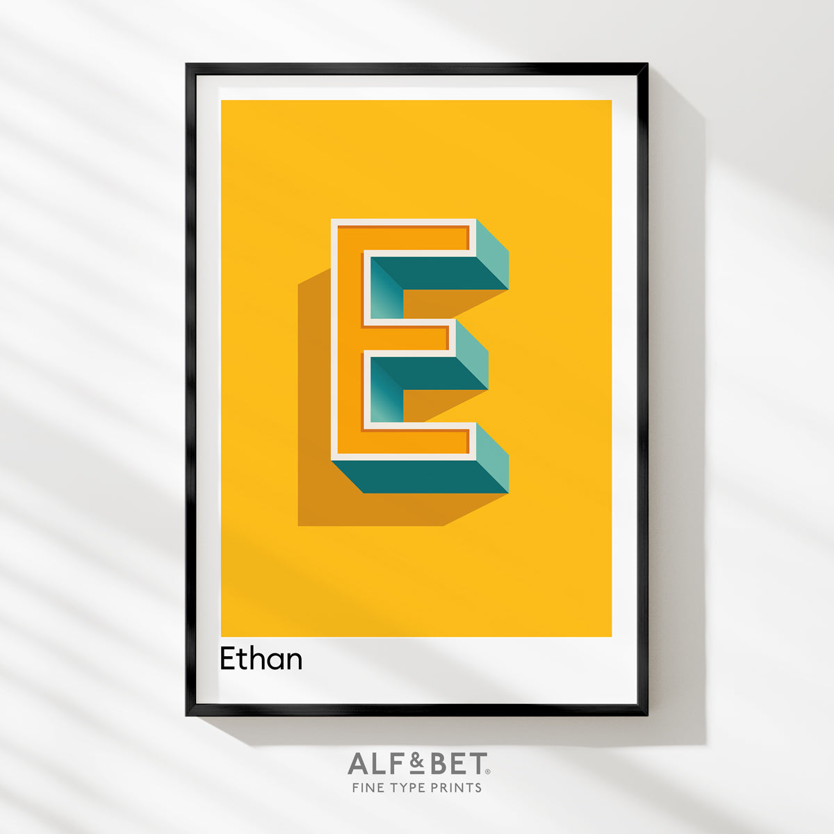 Yellow Personalised Name and Letter Print