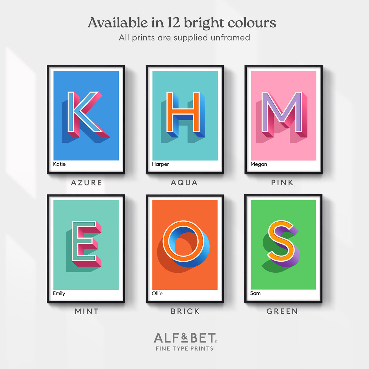 Pink Personalised Name and Letter Print