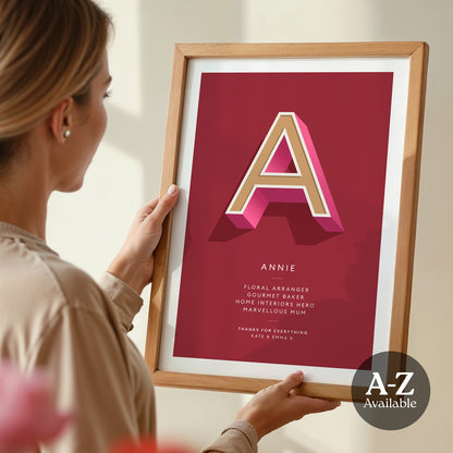 Cherry Red Personalised Occasion Print - what4things