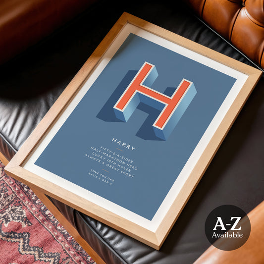 Dusk Blue Personalised Occasion Print - what4things
