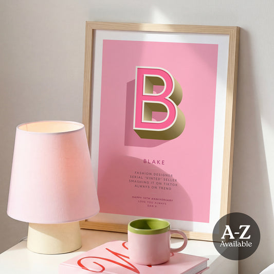 Pink Personalised Occasion Print - what4things