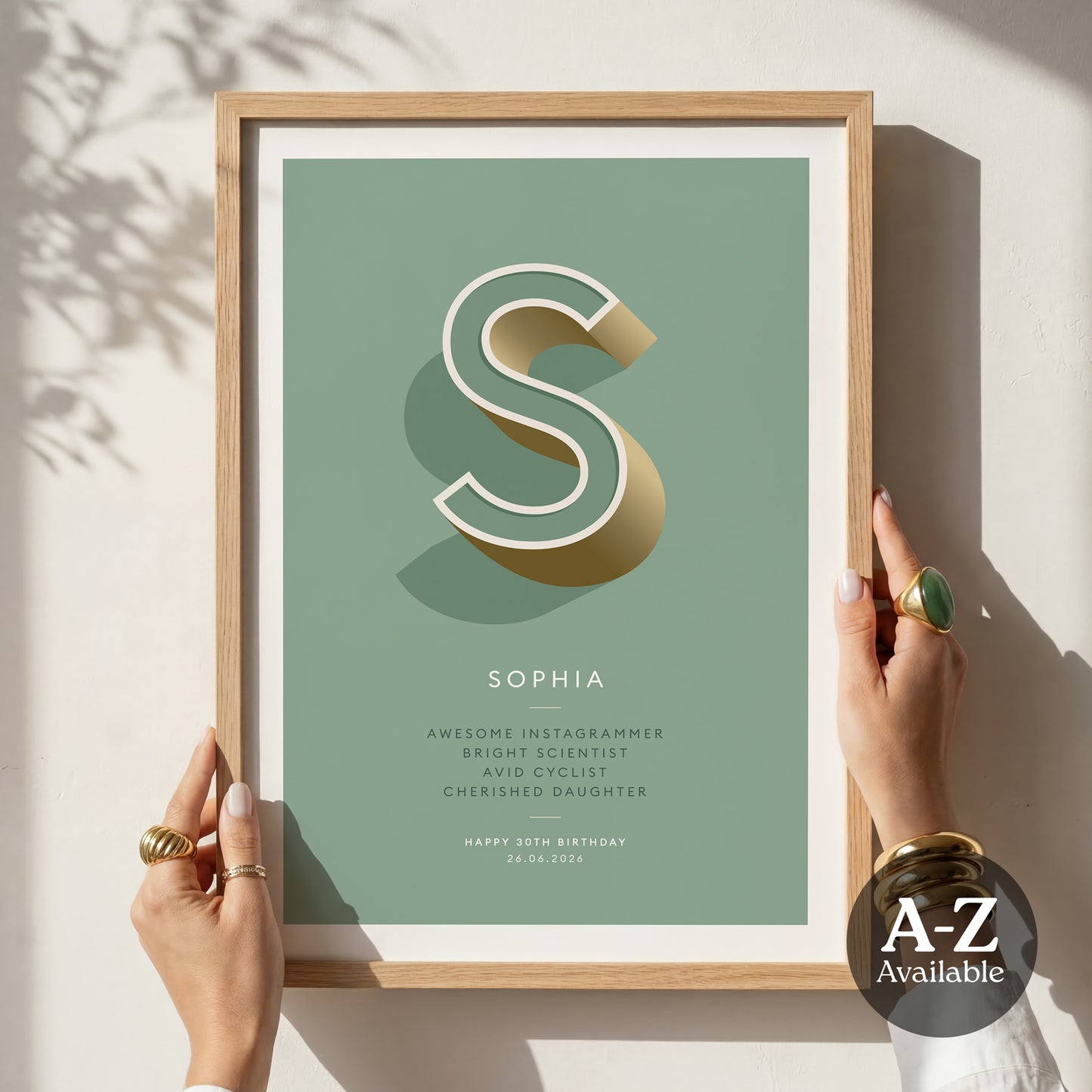 Sage Green Personalised Occasion Print - what4things