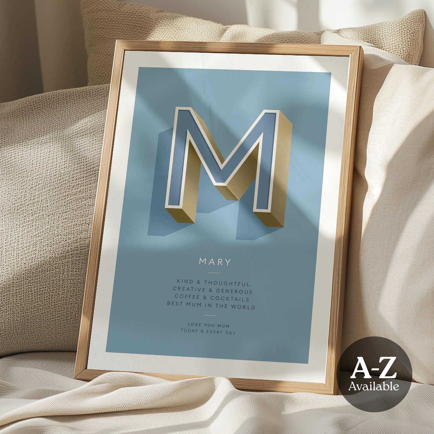 Sky Blue Personalised Occasion Print - what4things
