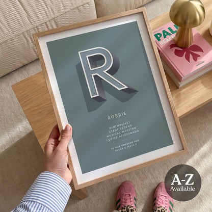 Slate Grey Personalised Occasion Print - what4things