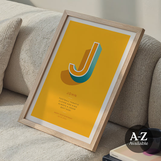 Yellow Personalised Occasion Print - what4things