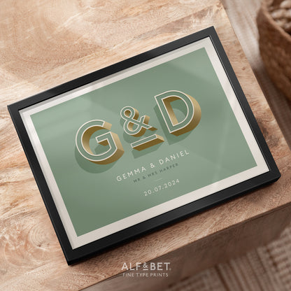 Sage Green Personalised Anniversary Print from Alf and Bet.