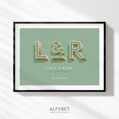 Sage Green Personalised Anniversary Print from Alf and Bet.