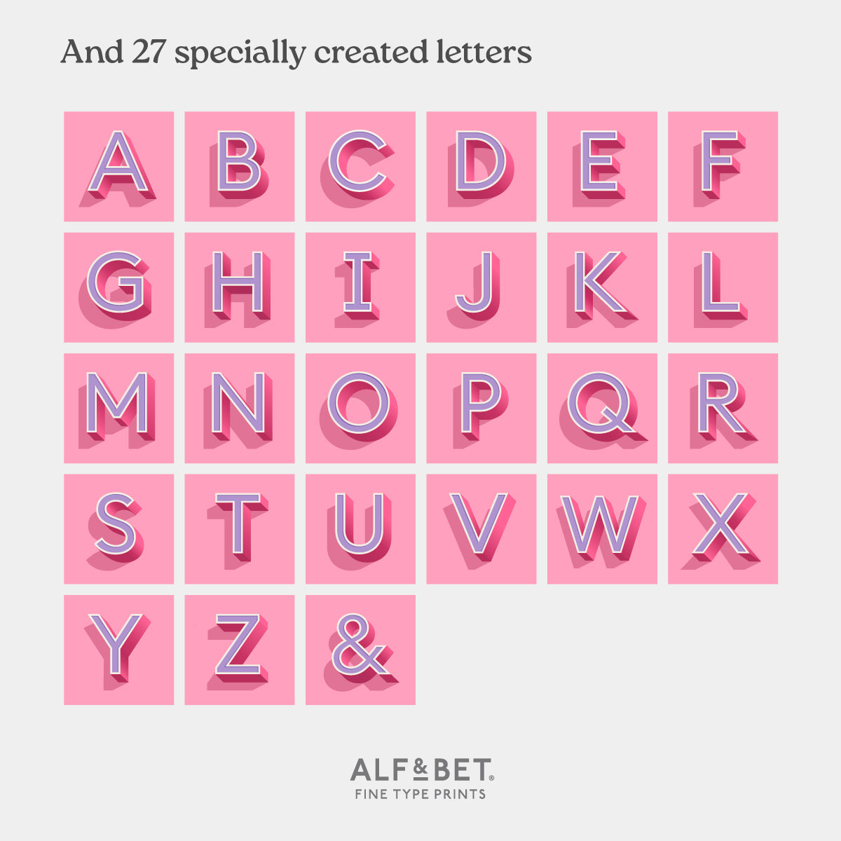 Pink Personalised Name and Letter Print