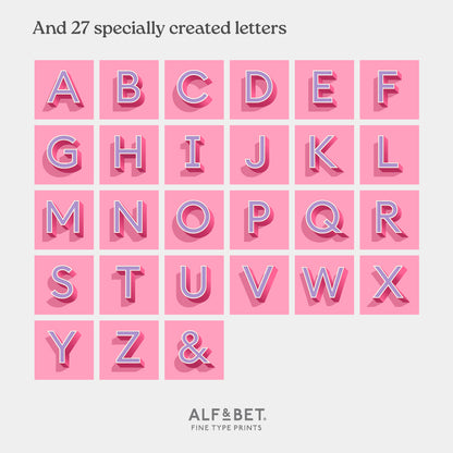 Pink Personalised Name and Letter Print
