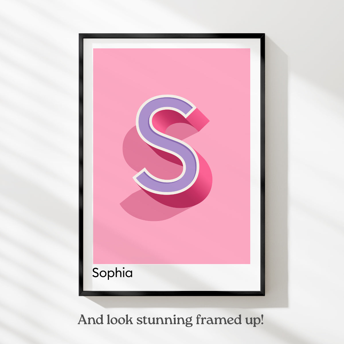 Pink Personalised Name and Letter Print