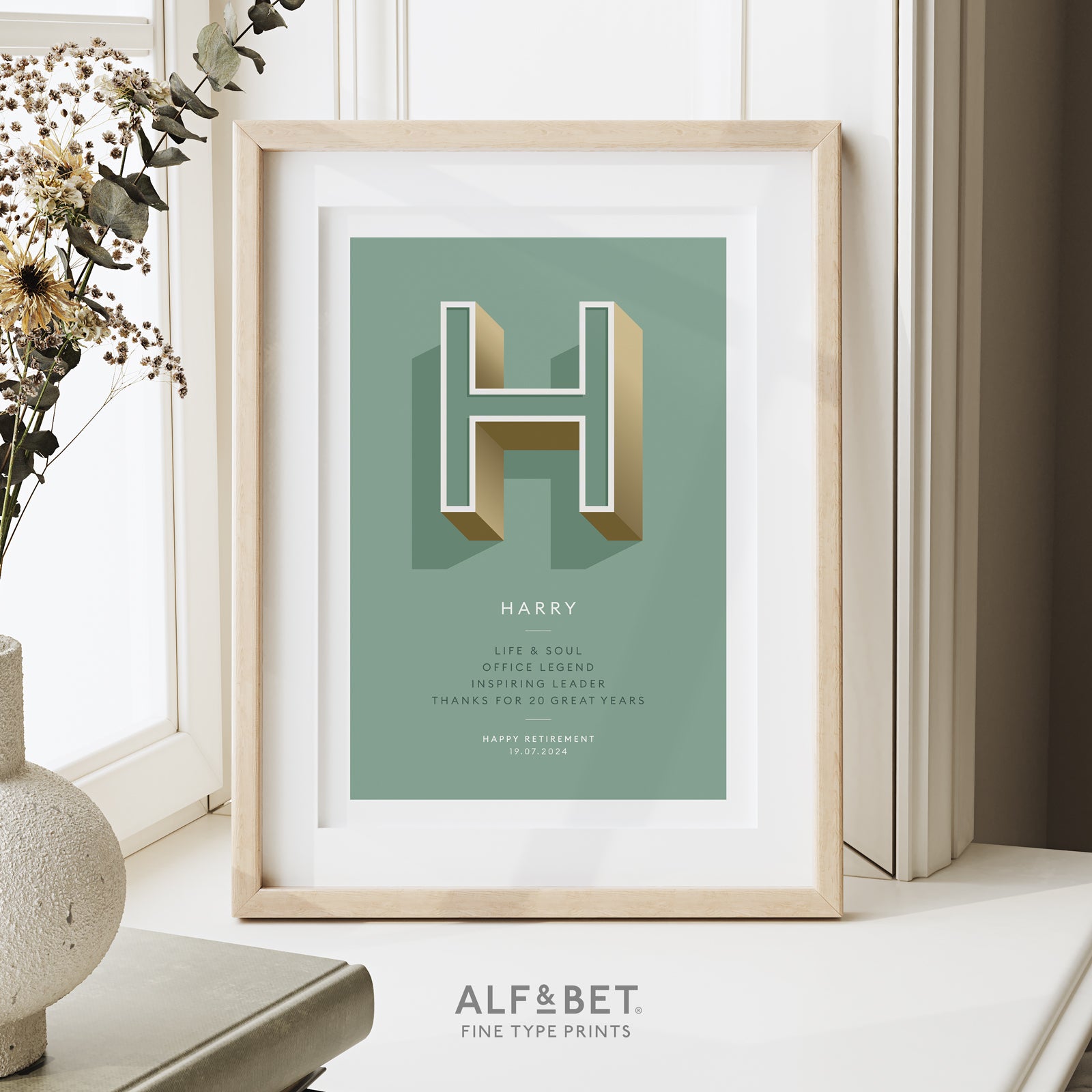 Sage Green Personalised Mother’s Day Print from Alf and Bet