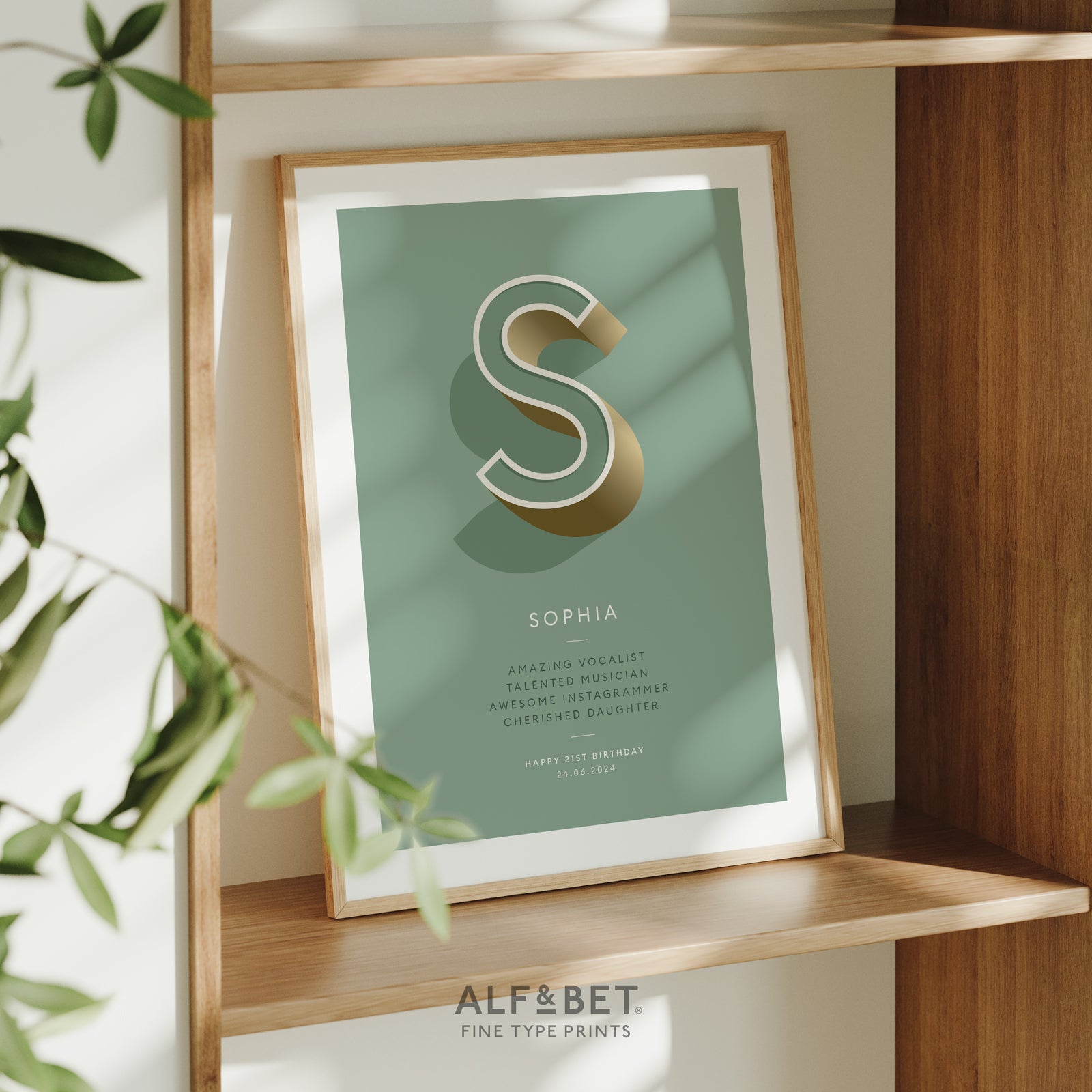 Sage Green Personalised Mother’s Day Print from Alf and Bet