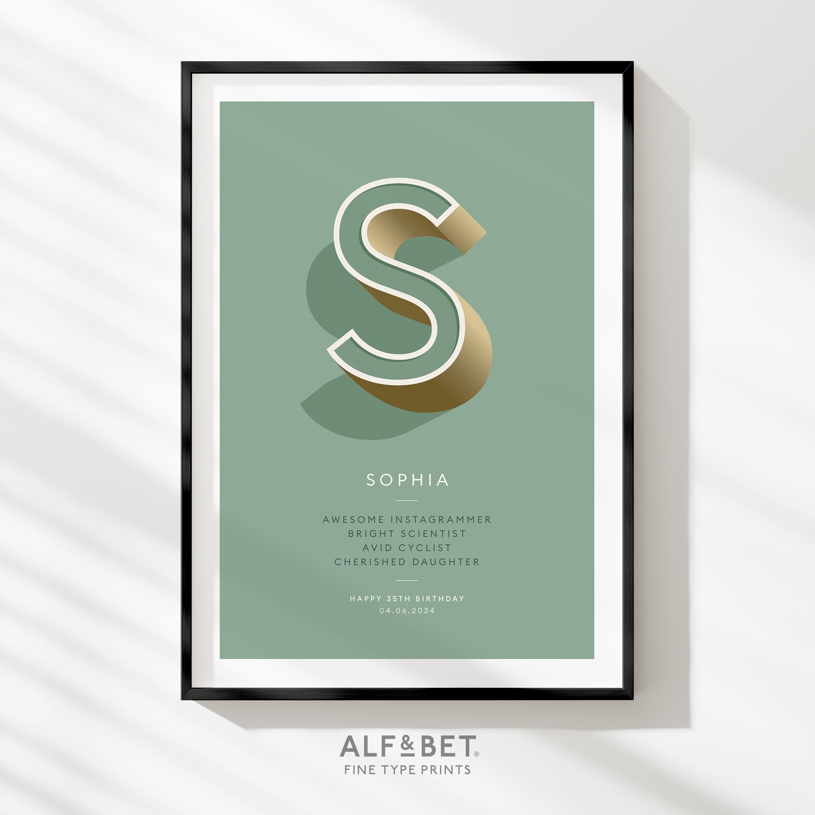 Sage Green Personalised Mother’s Day Print from Alf and Bet