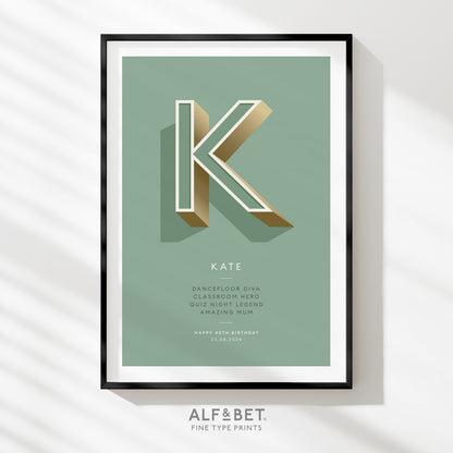 Sage Green Personalised Occasion Print - what4things