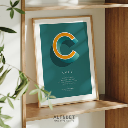 Teal Personalised Housewarming Print from Alf and Bet