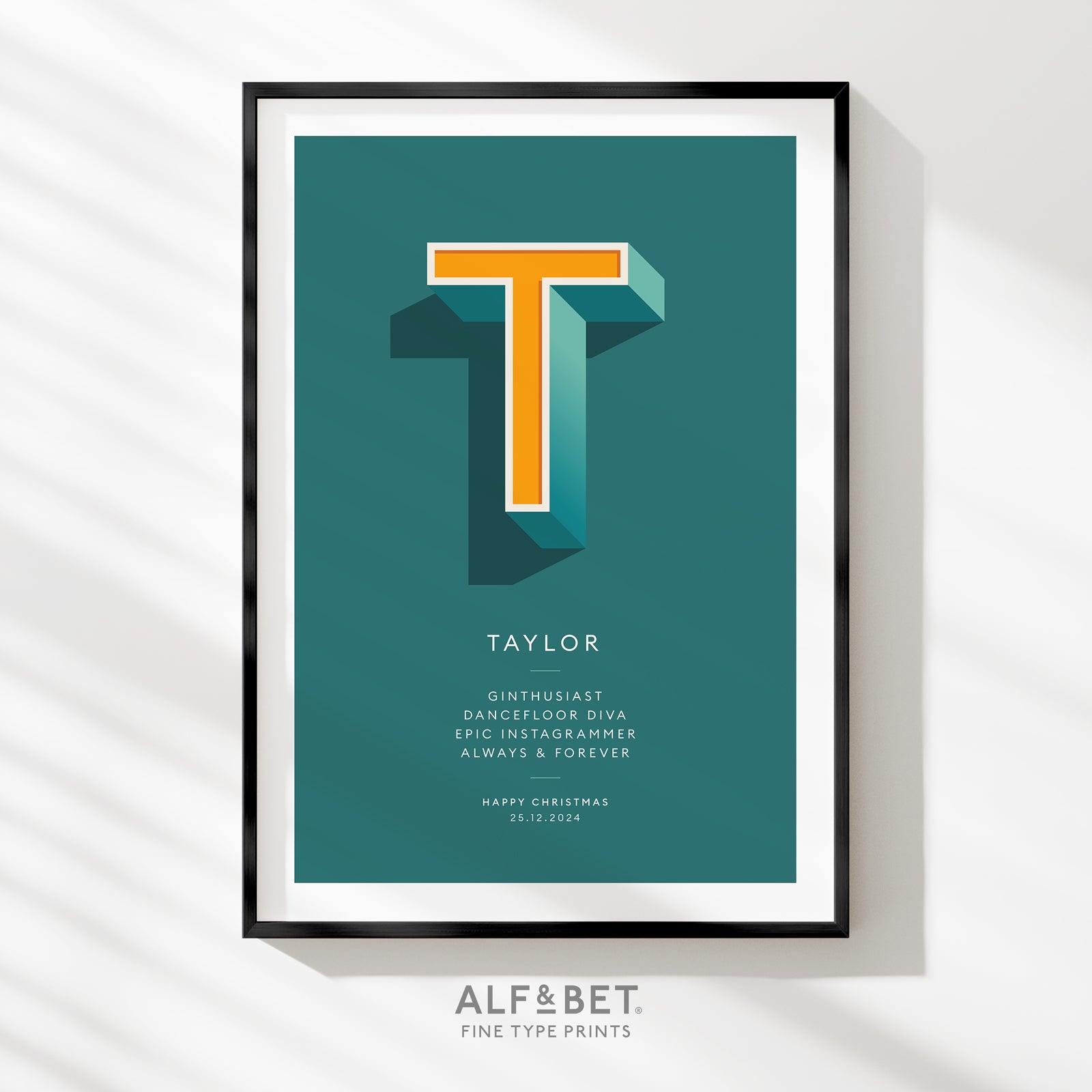 Teal Personalised Housewarming Print from Alf and Bet