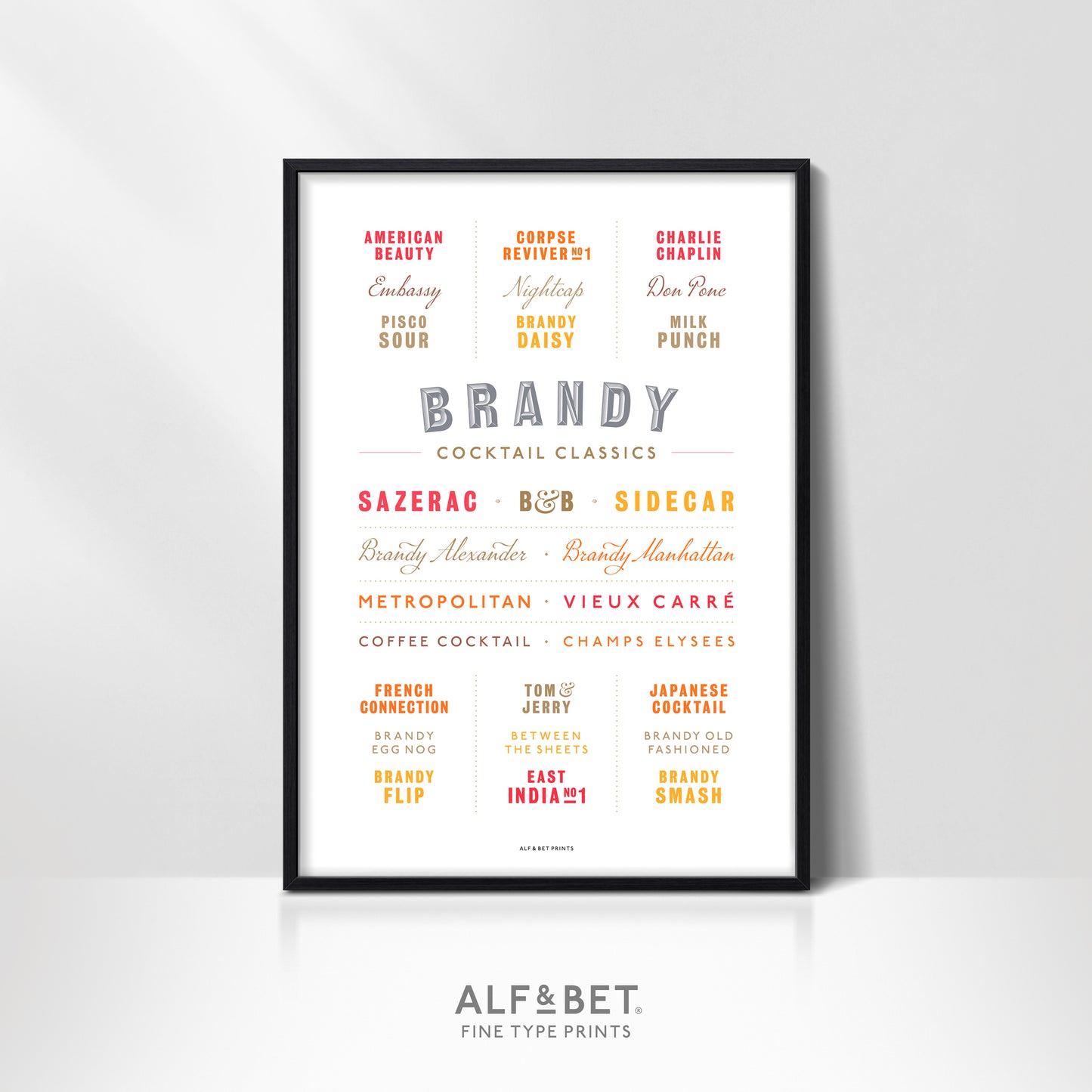 Brandy Cocktail Classics Print