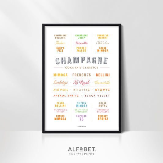 Champagne Cocktail Classics Print