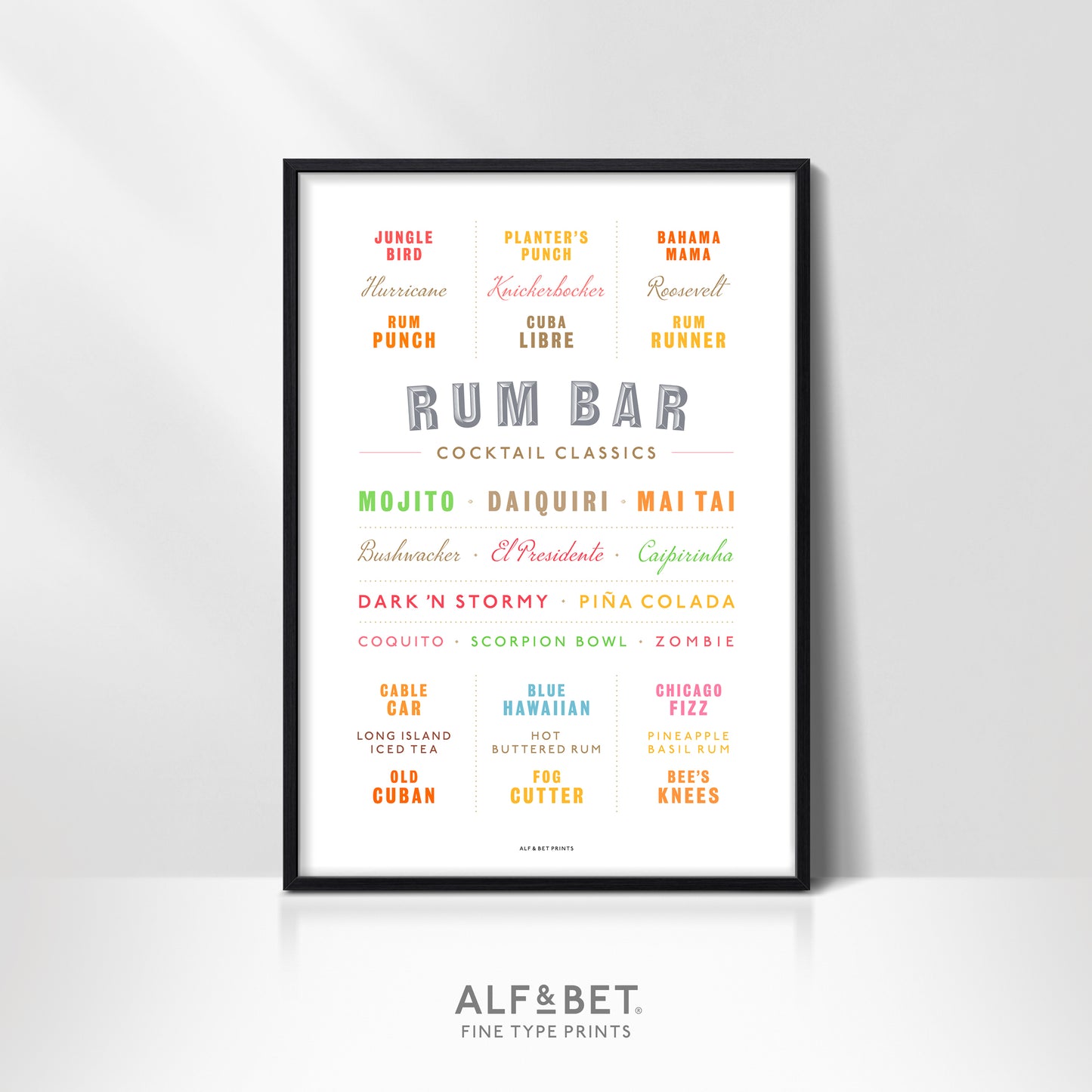 Rum Cocktail Classics Print