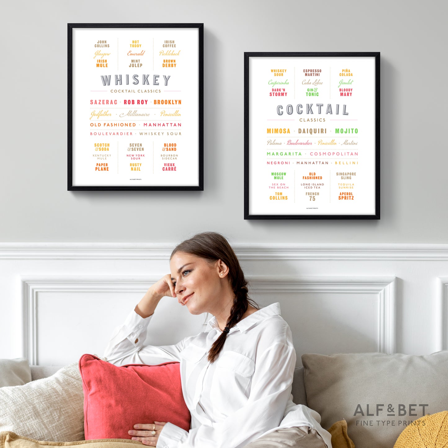 Whiskey Cocktail Classics Print